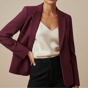 J. CREW Regent Blazer in Burgundy Four Season Stretch 14T NWOT
